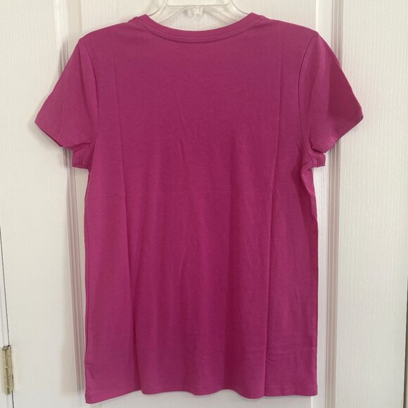 Gap Favorite Tee V-Neck T-Shirt Short Sleeve Top Happy Pink Size Medium NEW - Picture 4 of 6